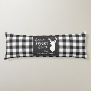 Plaid Christmas Holiday Home Sweet Personalised Body Cushion