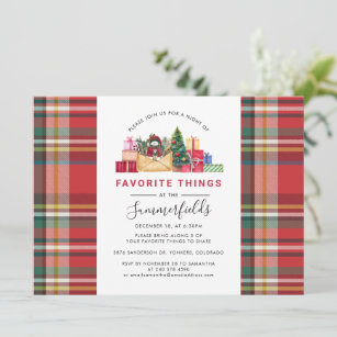 Plaid Christmas Holidays Favourite Things Party Invitation