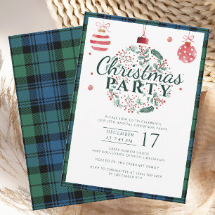 Plaid Christmas Holidays Party Campbell Tartan Invitation