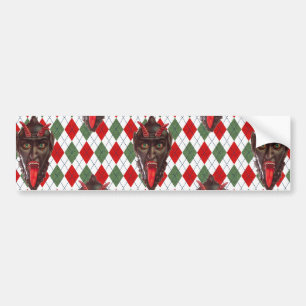 plaid christmas krampus bumper sticker