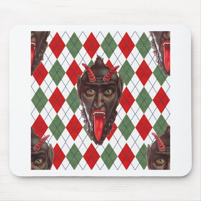 plaid christmas krampus mouse pad (Front)