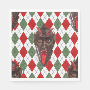 plaid christmas krampus napkin
