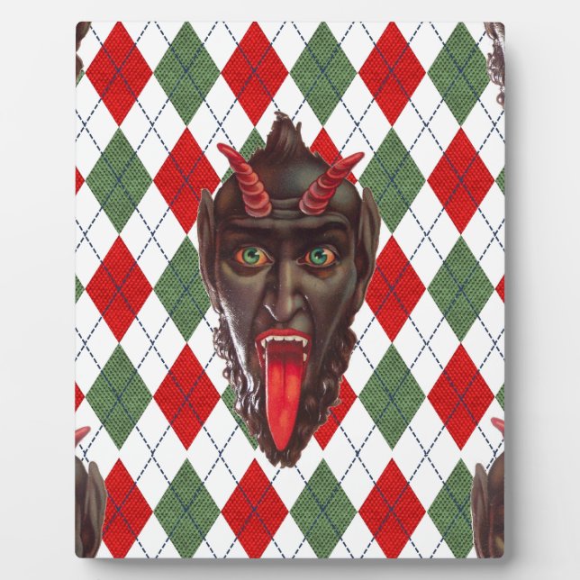 plaid christmas krampus plaque (Front)