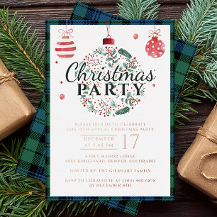 Plaid Christmas Party Campbell Tartan Rose Gold