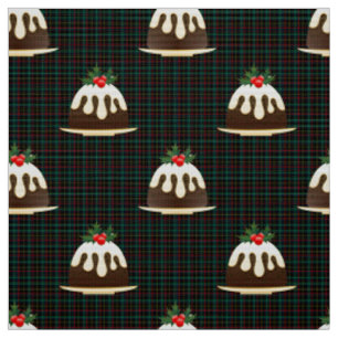 plaid christmas puddings xmas fabric