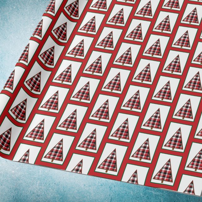 Plaid Christmas Tree Christmas Wrapping Paper (Creator Uploaded)