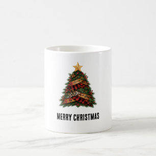 Plaid Christmas Tree Merry Christmas Coffee Mug