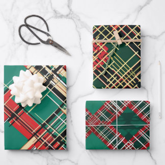 Plaid Christmas Xmas Gift Wrapping Paper Rolls