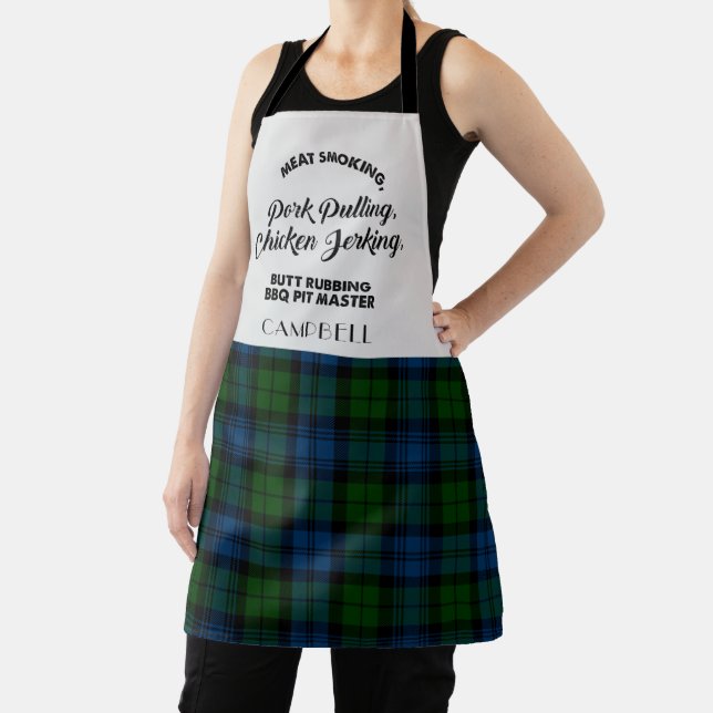 Plaid Clan Campbell Military Check Tartan Kitchen Apron (Insitu)