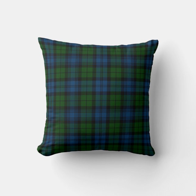 Plaid Clan Campbell Military Red Green Check Cushion (Front)