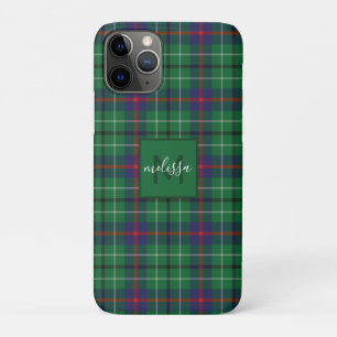 Plaid Clan Duncan Tartan Personalised Monogram iPhone 11 Pro Case