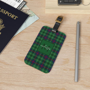 Plaid Clan Duncan Tartan Personalised Monogram Luggage Tag