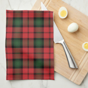 Plaid Clan Kerr Red Green Black Check Tartan Tea Towel