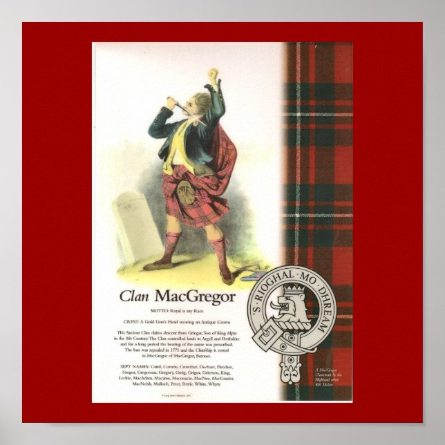 Plaid Clan MacGregor on Canvas Poster (Front)