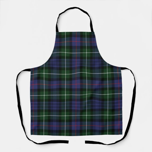 Plaid Clan MacKenzie Green Purple Check Tartan Apron (Front)