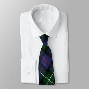 Plaid Clan MacKenzie Purple Black Check Tartan Tie