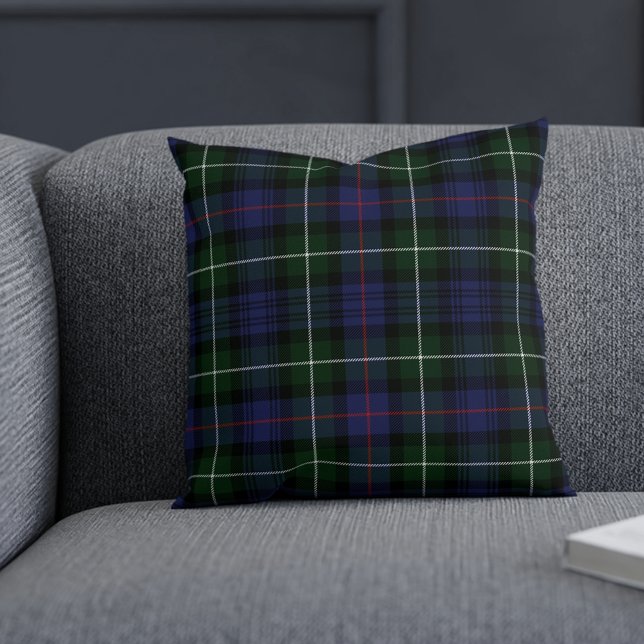 Plaid Clan MacKenzie Purple Green Tartan Rustic Cushion (Rustic Plaid Elegant MacKenzie Tartan Throw Pillow)