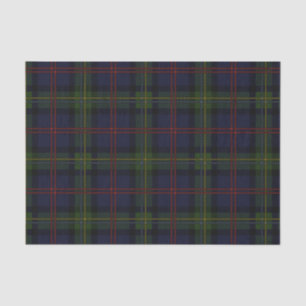 Plaid Clan Malcolm Green Purple Black Check Tartan Tissue Paper