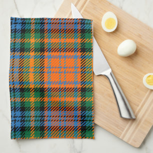 Plaid Clan Murray Orange Blue Green Check Tartan Tea Towel
