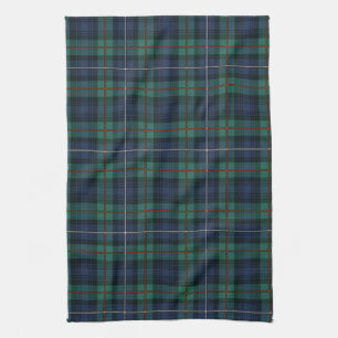Plaid Clan Robertson Tartan Green Purple Check Tea Towel