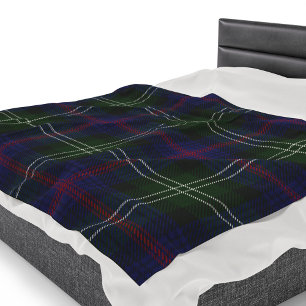 Plaid Clan Sutherland Tartan Green Purple Check Fleece Blanket