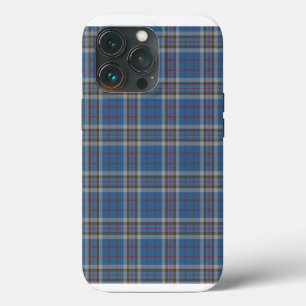Plaid Clan Thompson Grey Blue Check Tartan iPhone 13 Pro Case