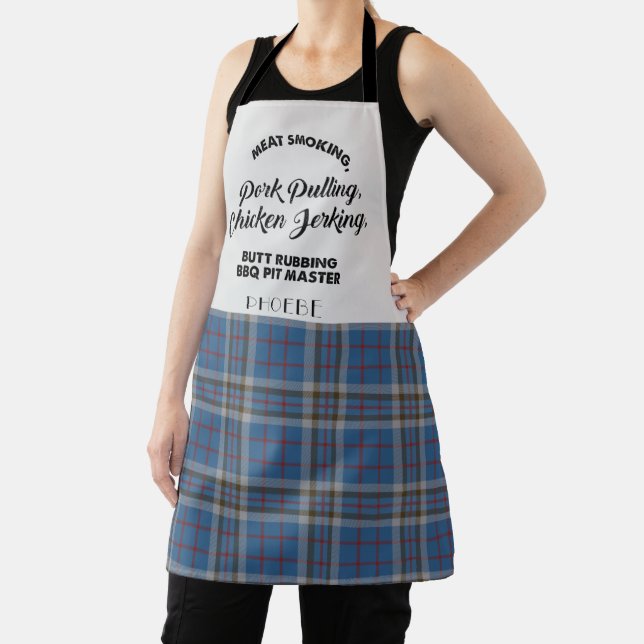 Plaid Clan Thompson Tartan Chequered Kitchen Apron (Insitu)