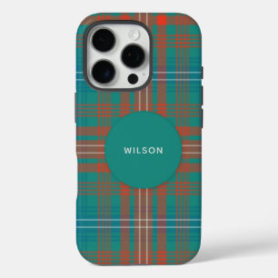 Plaid Clan Wilson Turquoise Rustic Tartan iPhone 16 Pro Case