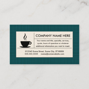 plaid coffee business card