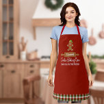 Plaid Cookie Baking Crew Red Christmas Apron<br><div class="desc">The ideal apron for all of your holiday Christmas baking! Cute gingerbread man and rolling pin with your name. Fun typography says "Cookie Baking Crew - Baking and Tasting Division". The perfect apron for your whole family! Fun plaid pattern on bottom of design.</div>