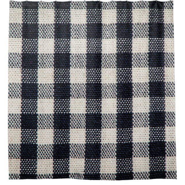 Plaid cotton fabric texture background. shower curtain (Front)
