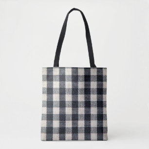Plaid cotton fabric texture background. tote bag