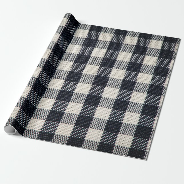 Plaid cotton fabric texture background. wrapping paper (Unrolled)