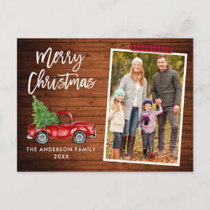 Plaid Craft Tape Brush Script Truck Wood Christmas Postcard