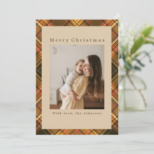 Plaid Custom Photo Christmas Holiday Card