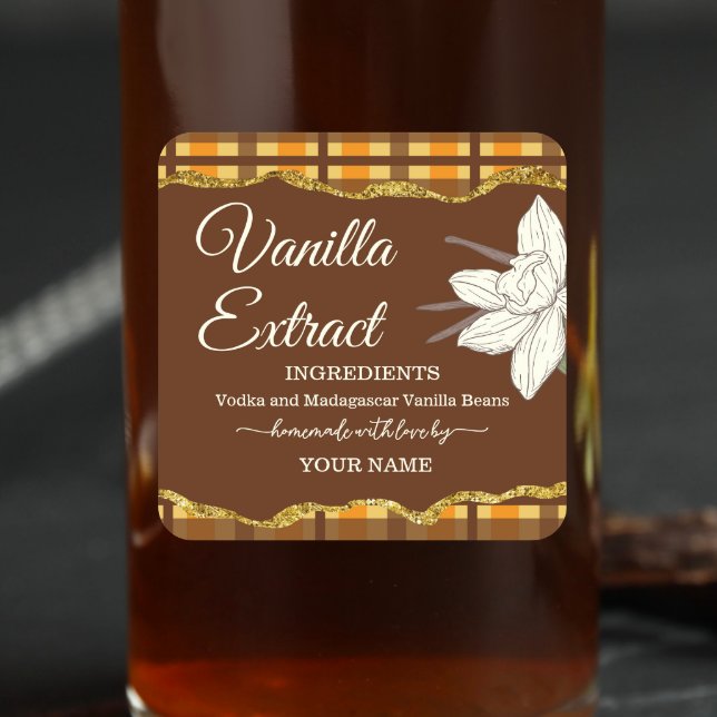 Plaid Customise Homemade Vanilla Extract label (Creator Uploaded)