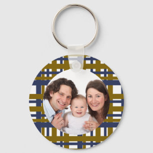 Plaid Design/Photo Key Ring