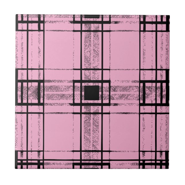 Plaid Designer  Ceramic Tile (Front)