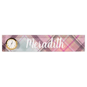 Plaid Desk Name Plate