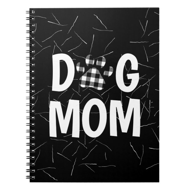 Plaid Dog Pawprint with Dog Hair  Notebook (Front)