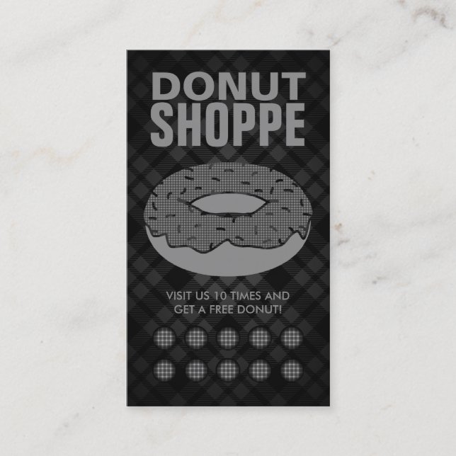 plaid doughnut punch card (Front)