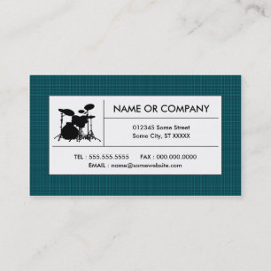 plaid drums business card