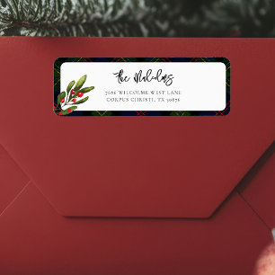 Plaid Elegant Rustic Classic Tartan Return Address Label