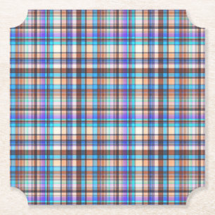 Plaid Fabric Checkered Print Pattern-57688 Paper Coaster