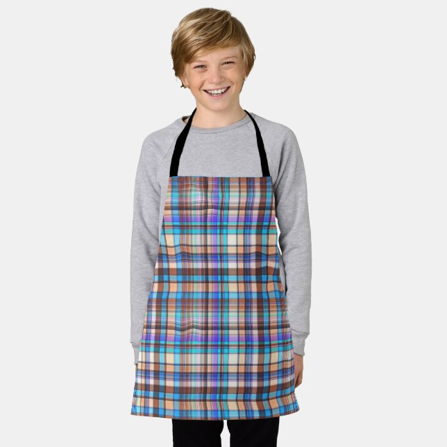 Plaid Fabric Chequered Print Pattern-57688 Apron (Worn)