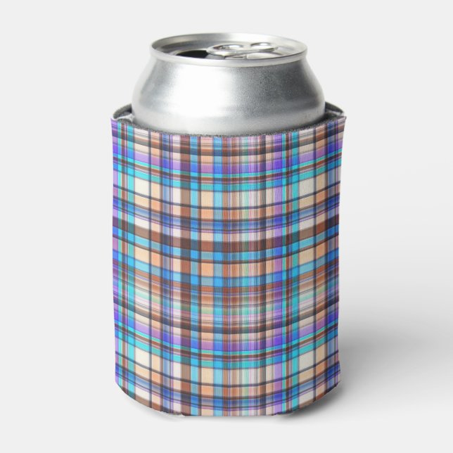 Plaid Fabric Chequered Print Pattern-57688 Can Cooler (Can Front)