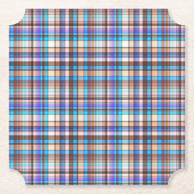 Plaid Fabric Chequered Print Pattern-57688 Paper Coaster (Front)