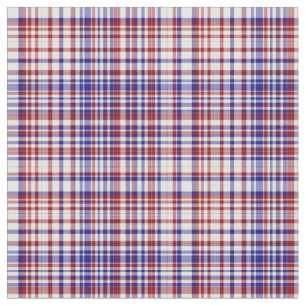 Plaid Fabric-Red White and Blue 44 Fabric