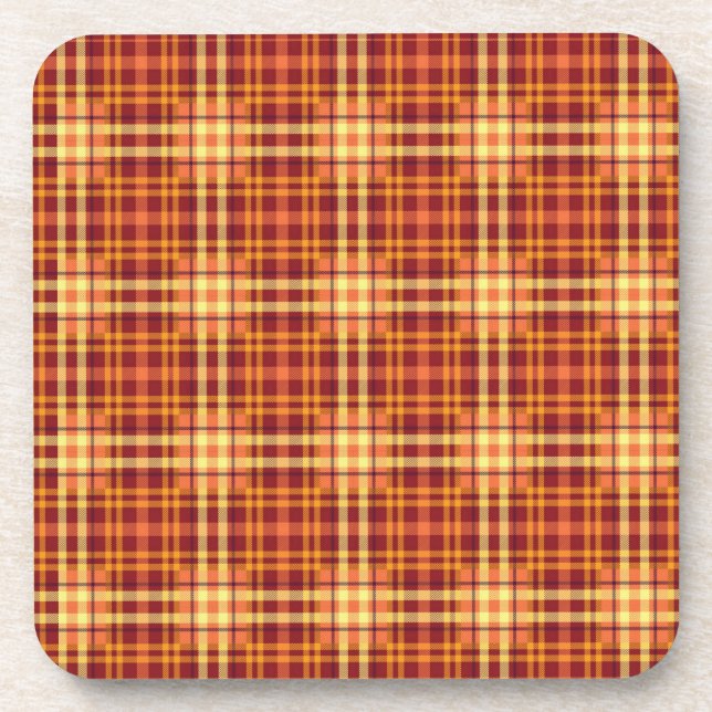 Plaid Fabric Texture Autumn Pattern  Coaster (Front)