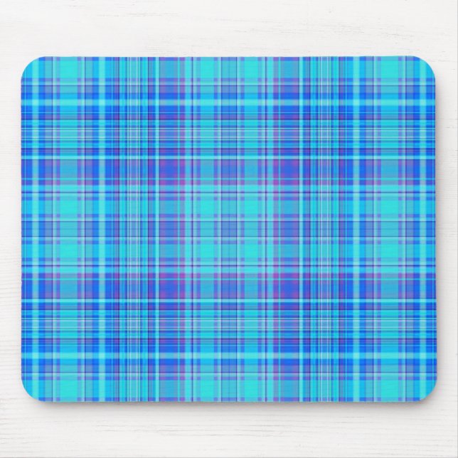 Plaid Fabric Texture Blue Stripes-44008 Mouse Pad (Front)